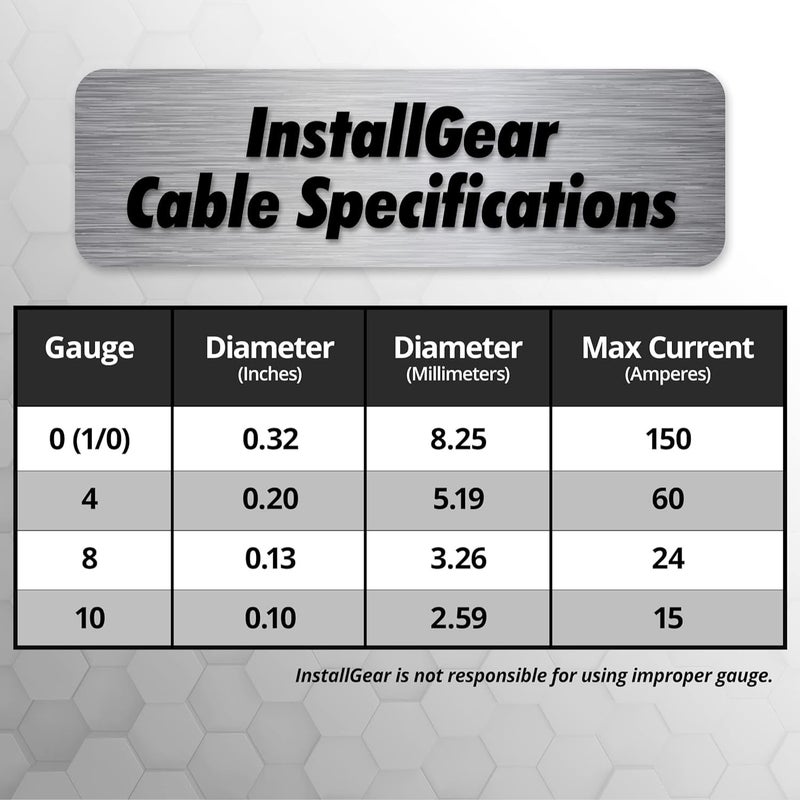 InstallGear 8 Gauge Amp Power Wire (25ft) Copper Clad Aluminum CAA - 8AWG Wire, Automotive Wire, Car Amplifier Power and Ground Cable, Car Audio Speaker Stereo, Battery Cable, Welding Cable 8ga Wire - Image 3